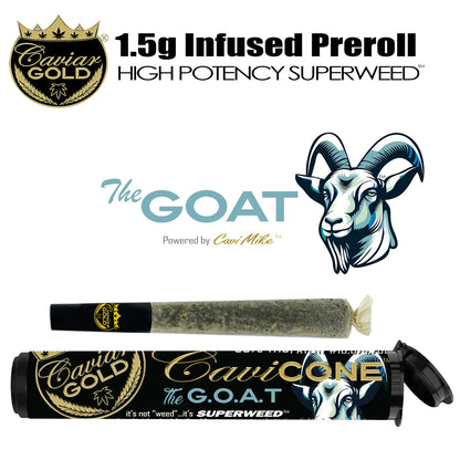The G.O.A.T™ Cavi Cone Infused Pre-Roll 1.5g (Caviar Gold)