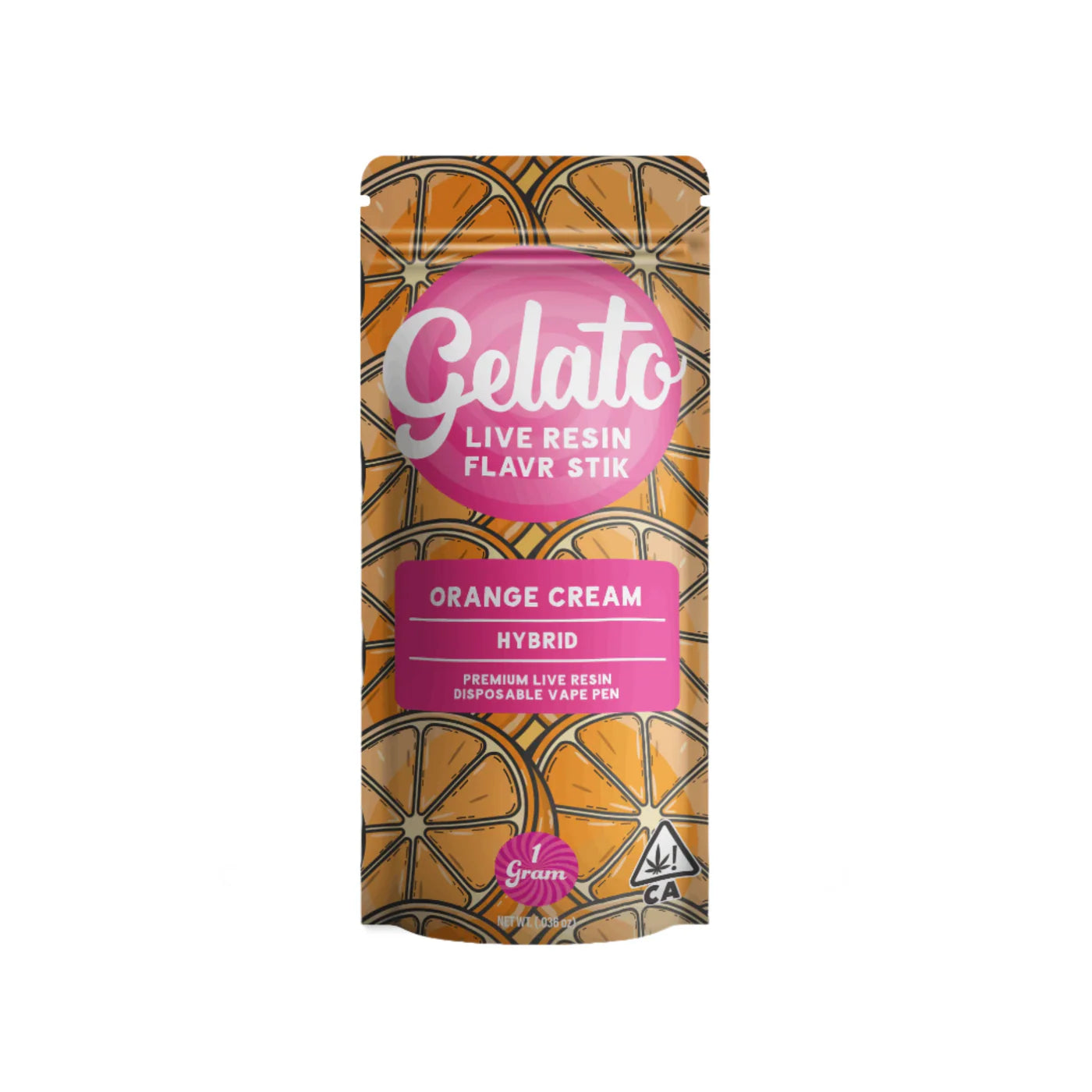 Orange Cream Flavr Stick Live Resin Disposable Vape 1g (Gelato)