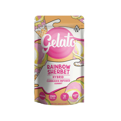 Rainbow Sherbert Gummies 10pk 100mg THC (Gelato)