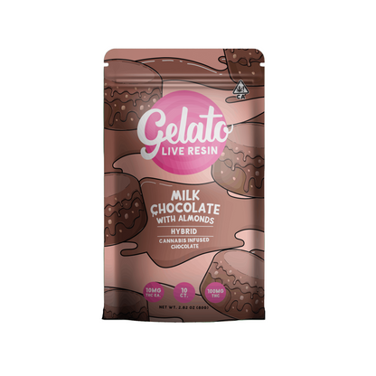 Milk Chocolate with Almonds Chocolate Bar 10ct 100mg THC (Gelato)