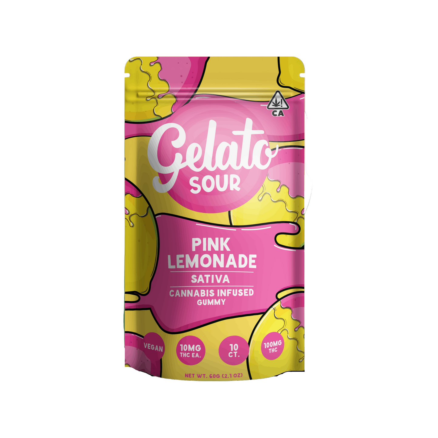 Sour Pink Lemonade Gummies 10pk 100mg THC (Gelato)