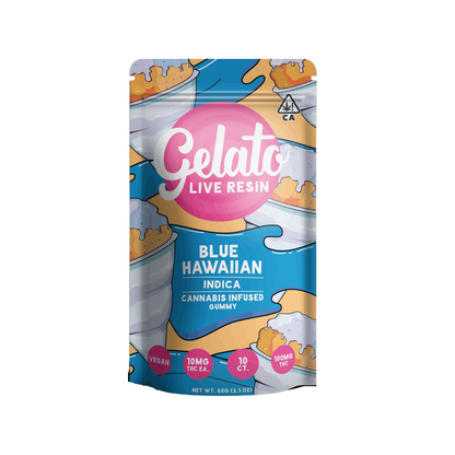 Blue Hawaiian Live Resin Gummies 10pk 100mg THC (Gelato)