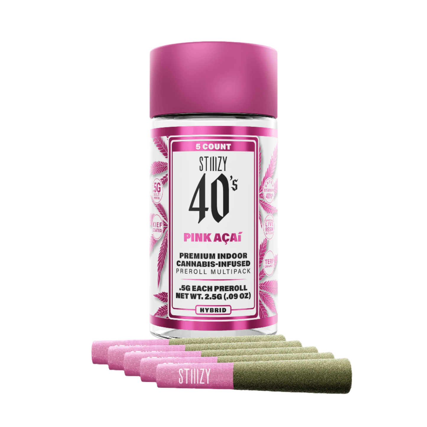 PINK ACAI - 40's Infused Preroll 5pk 2.5g (STIIIZY)
