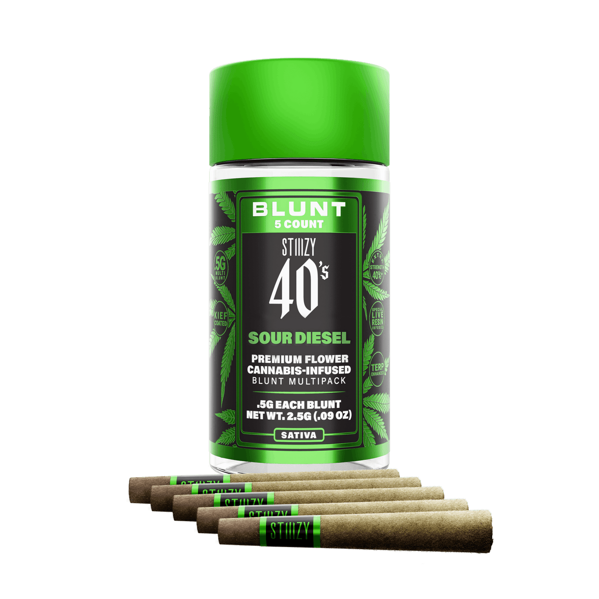 SOUR DIESEL - .5G 40's Infused Mini Blunt 5pk 2.5g (STIIIZY)