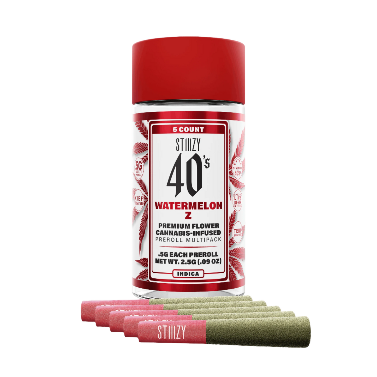 WATERMELON Z 40's Infused Preroll 5pk 2.5g (STIIIZY)