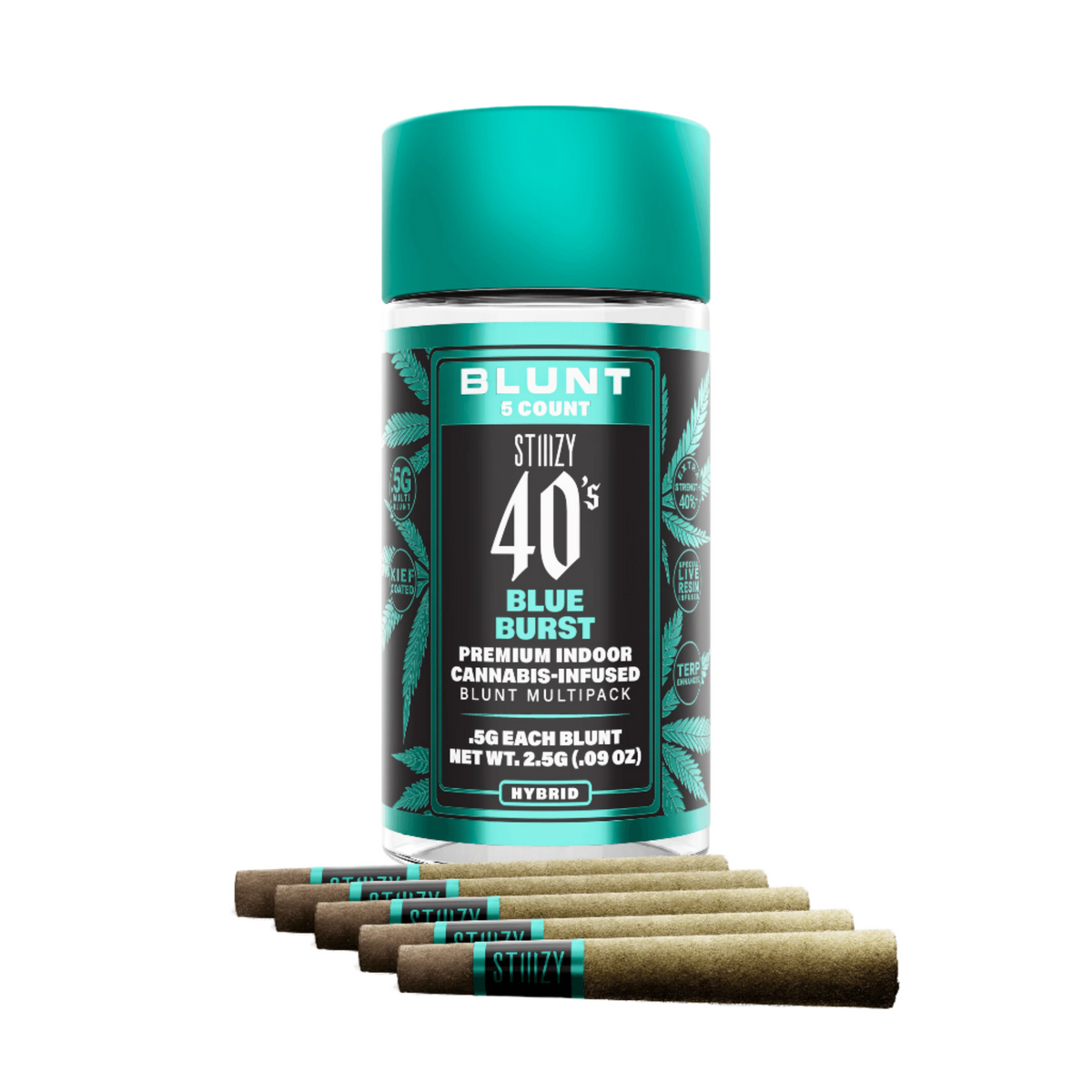 BLUE BURST - .5G 40's Infused Mini Blunt 5pk 2.5g (STIIIZY)