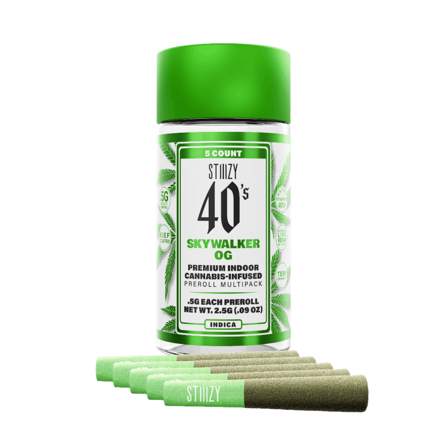 SKYWALKER OG - 40's Infused Preroll 5pk 2.5g (STIIIZY)