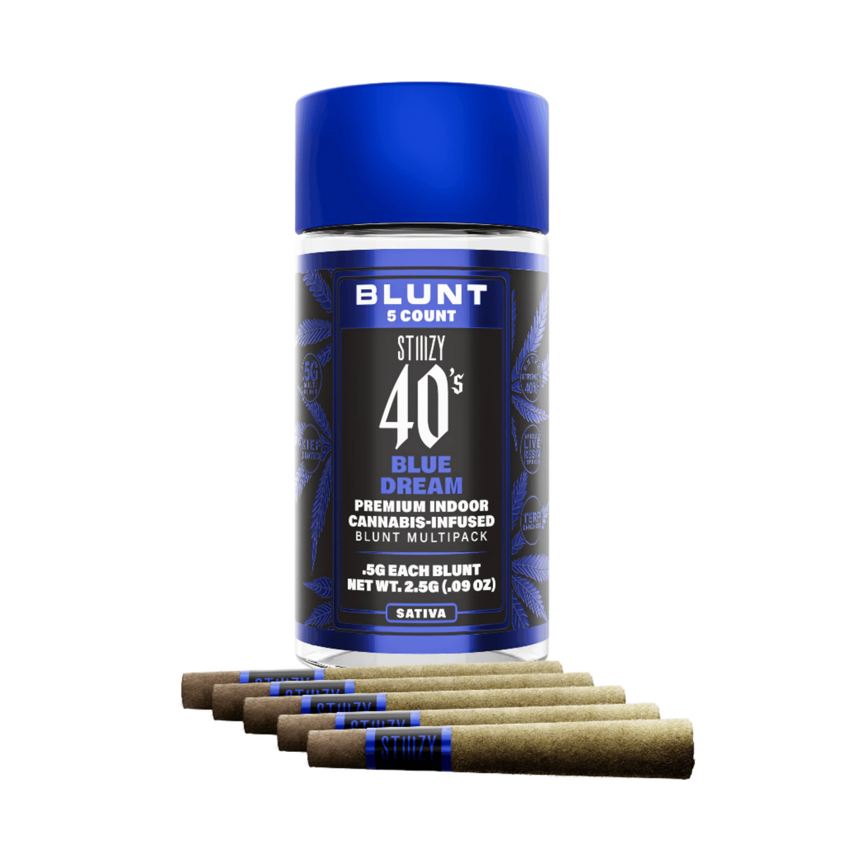 BLUE DREAM - .5G 40's Infused Mini Blunt 5pk 2.5g (STIIIZY)