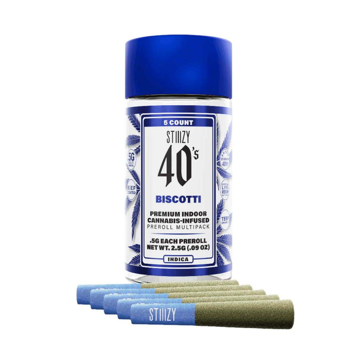BISCOTTI  - 40's Infused Preroll 5pk 2.5g (STIIIZY)