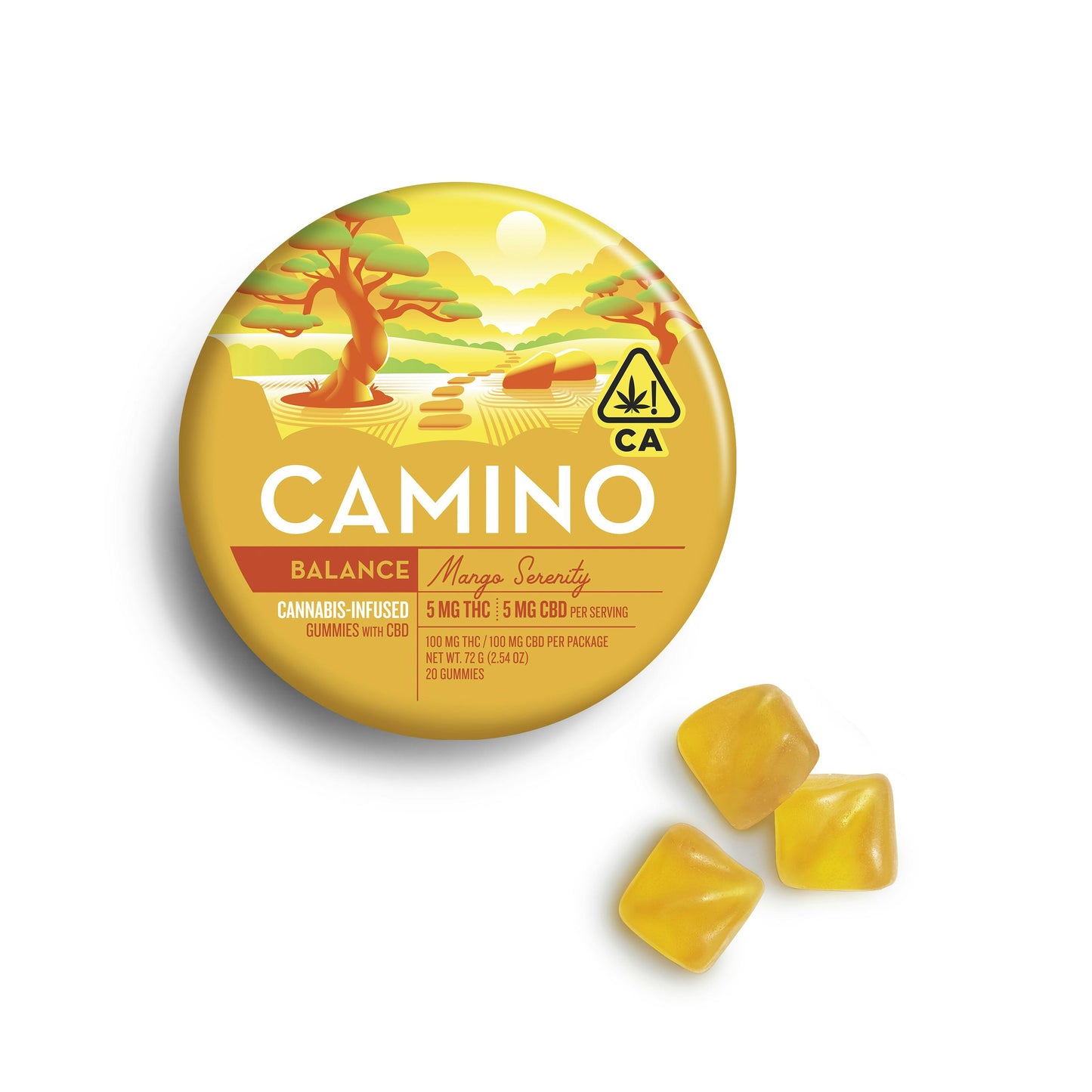 Camino 5:5 Mango Serenity CBD 'Balance' Gummies 100mg(Kiva Confections)