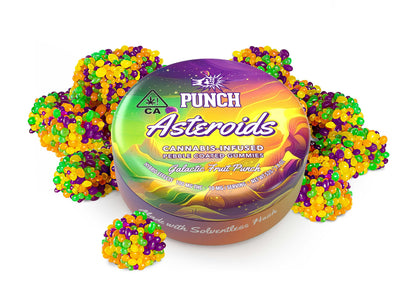 Galactic Fruit Punch Asteroids Pebble Coated Gummies 10pk 100mg THC (Punch Edibles & Extracts)