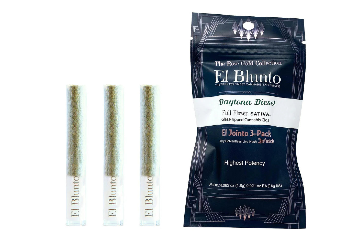 Daytona Diesel Hash Infused Mini Joint 3pk 1.8g (El Blunto by Albert Einstone's)
