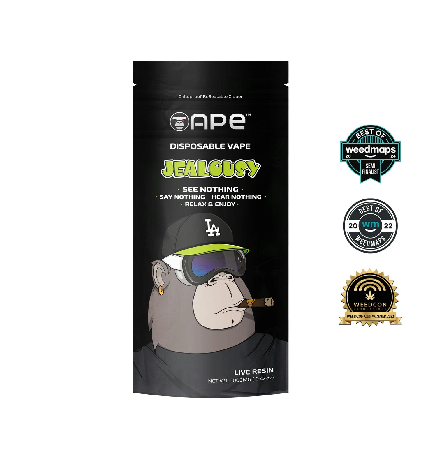 Jealousy Live Resin Disposable Vape 1g (APE Premium Cannabis Corp)