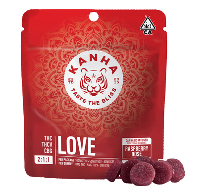 Raspberry Rose Love FX NANO 2:1:1 THC:THCV:CBG  10pk 100THC:50THCV:50CBG (KANHA)