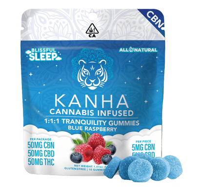Tranquility SLEEP 1:1:1 Gummies 10pk 50mg CBN/50mg CBD/50mg THC (KANHA)