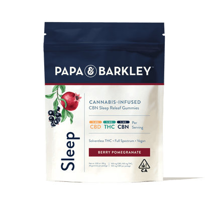 Berry Pomegranate Sleep Releaf Gummies 20pk 100mg CBD:100mg THC:100mg CBN (Papa & Barkley)