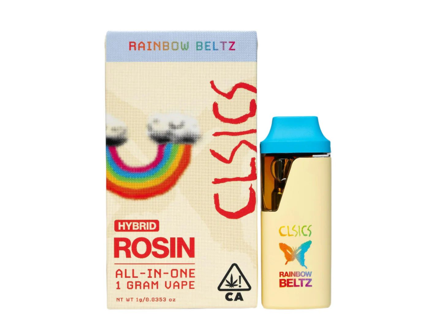 Rainbow Beltz Live Rosin All in One Vape 1g (CLSICS Rosin & Rosin Infused Pre Rolls)