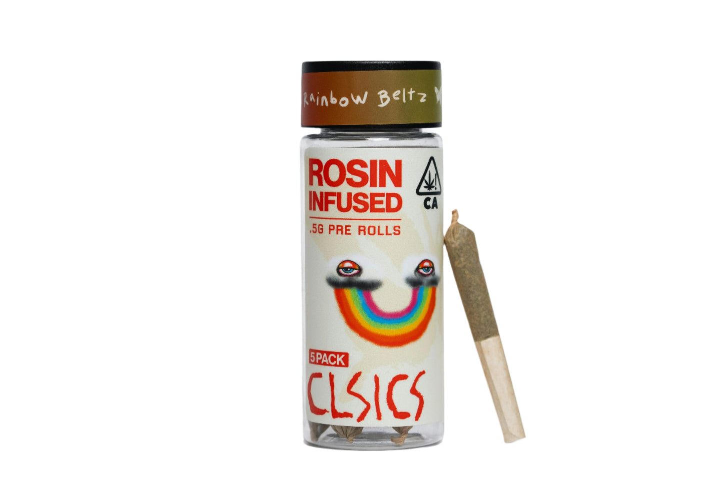 Rainbow Beltz Rosin Infused Pre Rolls 5pk 2.5g (CLSICS Rosin & Rosin Infused Pre Rolls)