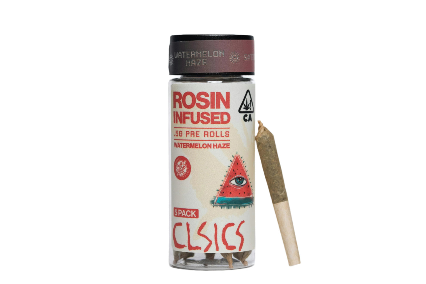 Watermelon Haze Rosin Infused Pre Rolls 5pk 2.5g (CLSICS Rosin & Rosin Infused Pre Rolls)