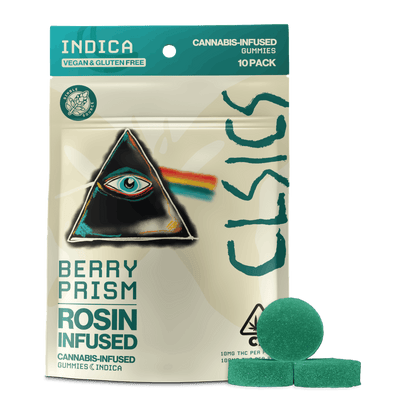 Berry Prism Live Rosin Infused Gummies 10pk 100mg THC (CLSICS Rosin & Rosin Infused Pre Rolls)