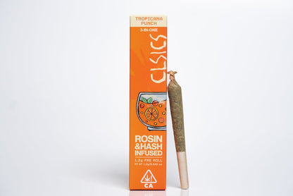 Tropicana Punch TRIFECTA Hash/Rosin/Flower Pre Roll 1.2g (CLSICS Rosin & Rosin Infused Pre Rolls)