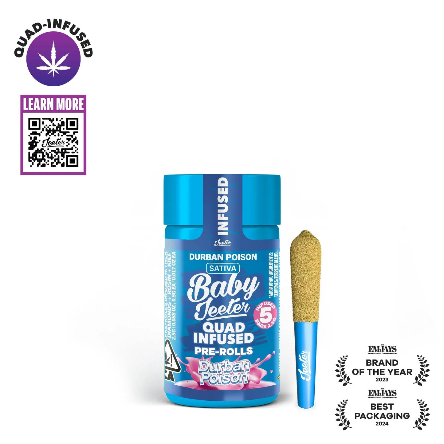 Durban Poison Quad-Infused Baby Jeeter 5pk 2.5g (Jeeter)