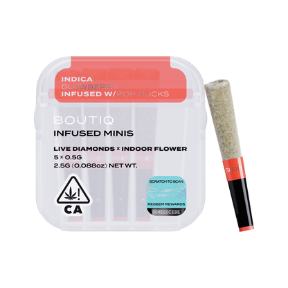 Glowberry x Pop Rocks  Live Diamond Infused Pre Rolls 5pk 2.5g (Boutiq)