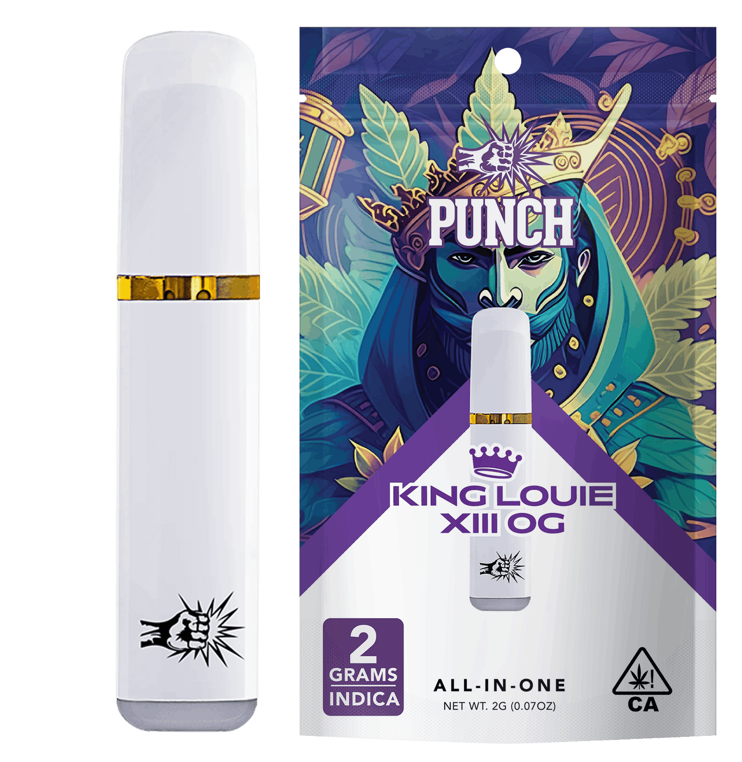 King Louie XIII OG Indica Distillate All in One Vape 2g (Punch Edibles & Extracts)