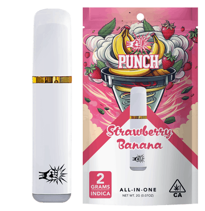 Strawberry Banana Indica Distillate All in One Vape 2g (Punch Edibles & Extracts)