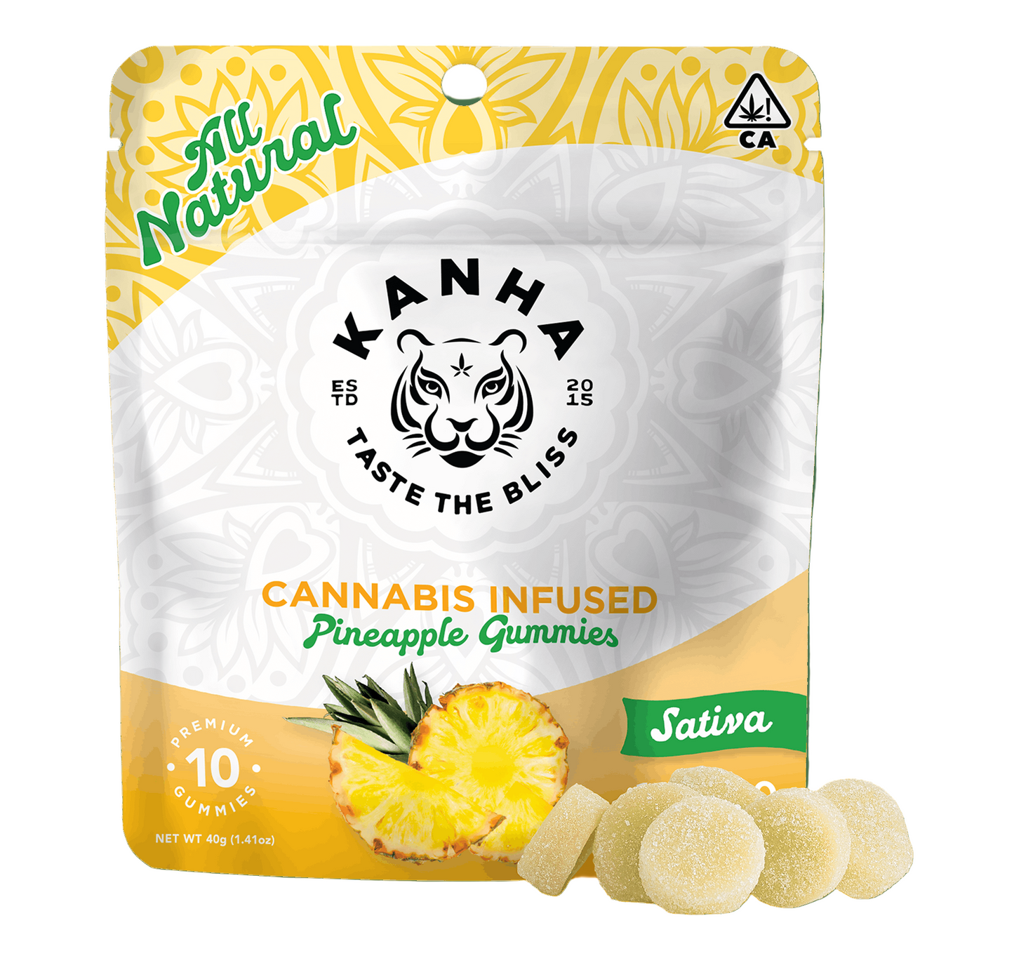 Pineapple Sativa Gummies 10pk 100mg THC (KANHA)