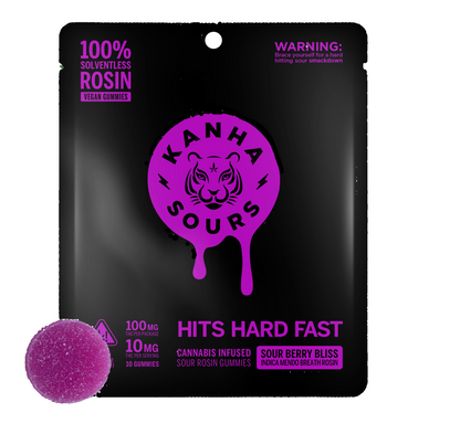 Sour Berry Bliss Indica Rosin Sours 10pk 100mg THC (KANHA)