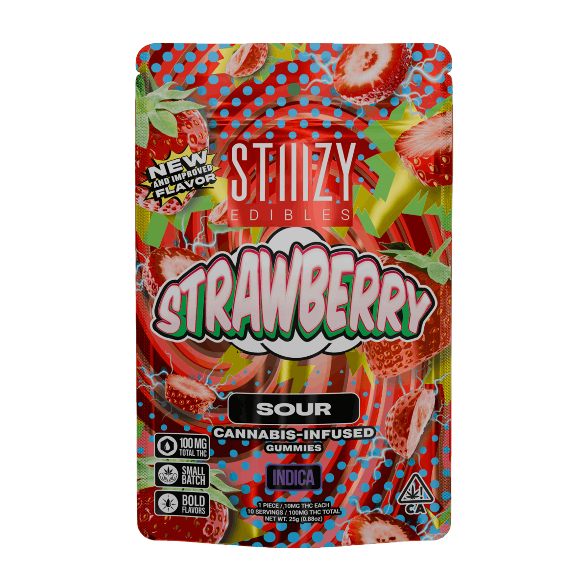 Strawberry Sour Gummies 10pk 100mg THC (STIIIZY)