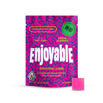 Grapefruit Guava 2:1 THC:CBN Vegan Gummies 10pk 100mg:50mg (Enjoyable)