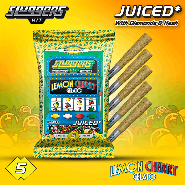 Lemon Cherry Gelato Hybrid Infused Prerolls 3.5g 5pk (Sluggers Hit)
