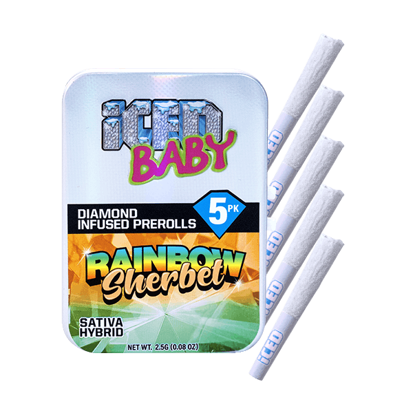 Rainbow Sherbet Diamond Infused Preroll 5pk 2.5g (ICED)