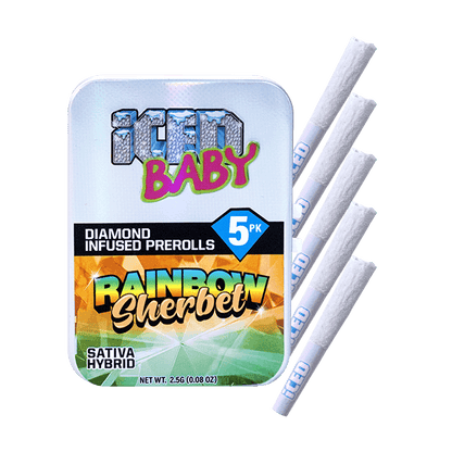 Rainbow Sherbet Diamond Infused Preroll 5pk 2.5g (ICED)