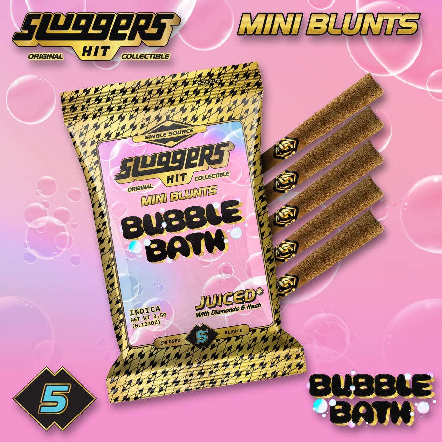 Bubble Bath Indica Infused Mini Blunts 3.5g 5pk (Sluggers Hit)