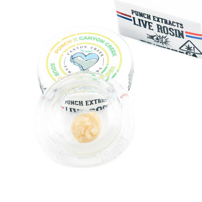 Sour Nectarine Tier 2 Live Rosin Cold Cure Badder 1g (Punch Edibles & Extracts)