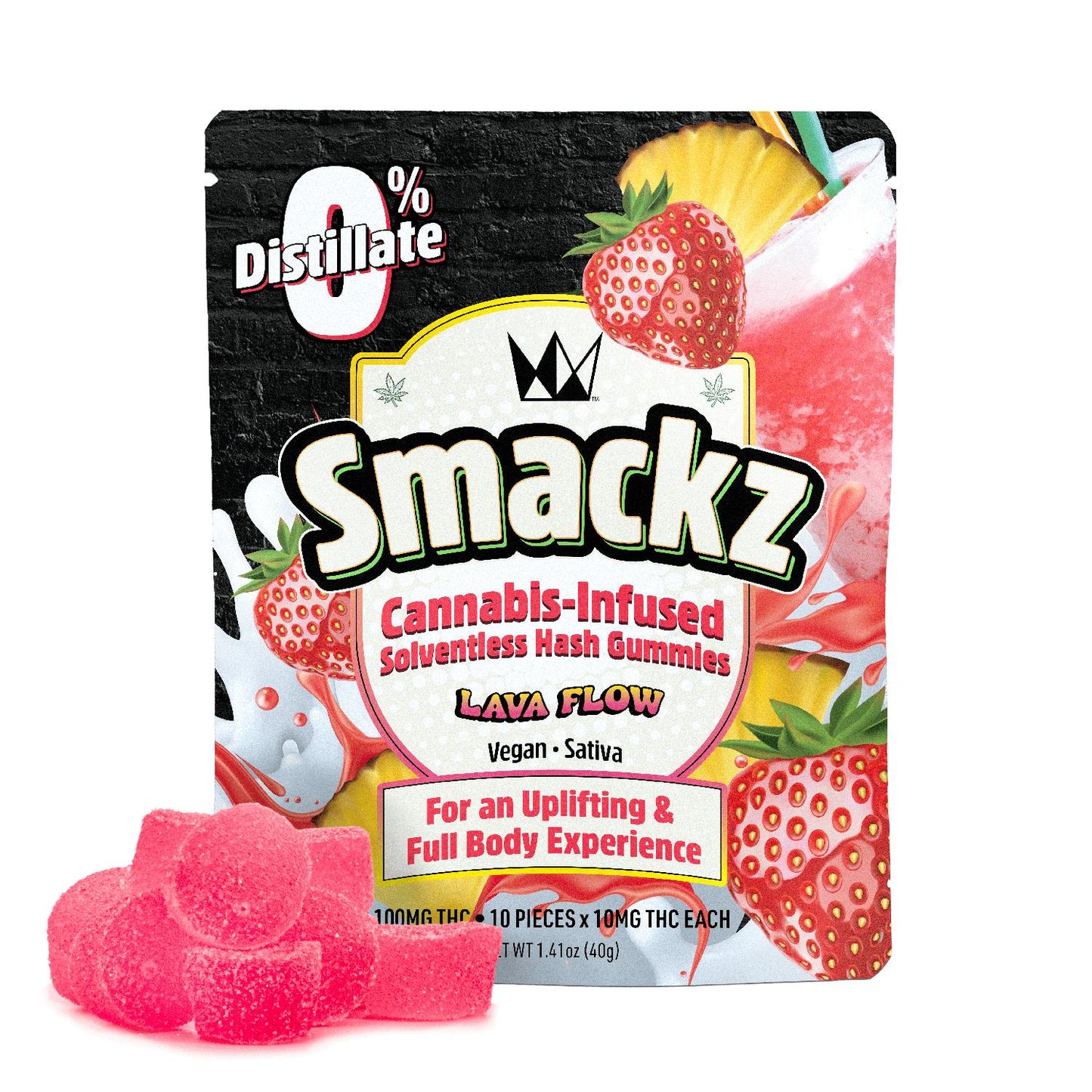 Lava Flow Flavored Solventless Water Hash Gummies 10x 10mg (West Coast Cure)