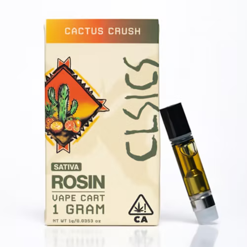 Cactus Crush Live Rosin Vape Cartridge 1g (CLSICS Rosin & Rosin Infused Pre Rolls)