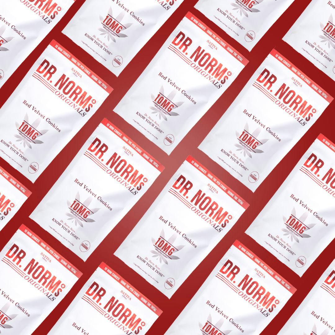 Red Velvet Sativa Cookies 10pk 100mg THC (Dr. Norm's)