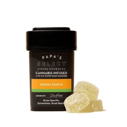 Papaya Punch Papa's Select Ice Water Hash Gummies 10pk 100mg THC (Papa & Barkley)
