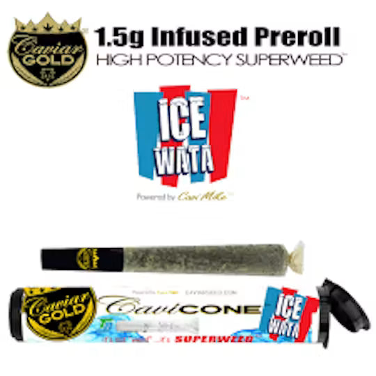 Ice Wata Cavi Cone Infused Pre-Roll 1.5g (Caviar Gold)
