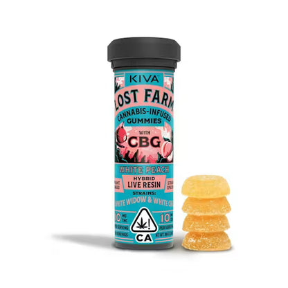 White Peach x 'White Widow & White CBG' Gummies (Kiva Confections)