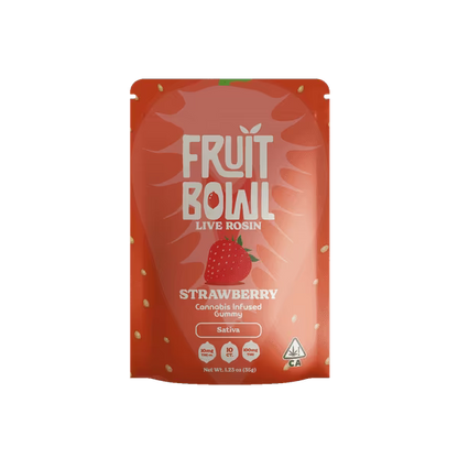 Strawberry Live Rosin Gummies 10pk  100mg THC  (Fruit Bowl)