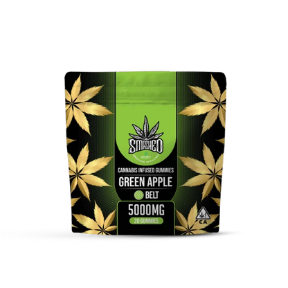 Green Apple Belts Cannabis Infused Gummies 20pk 5000mg THC (Smashed)