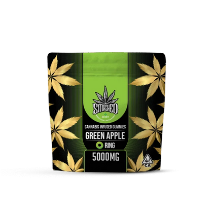Green Apple Rings Cannabis Infused Gummies 20pk 5000mg THC (Smashed)
