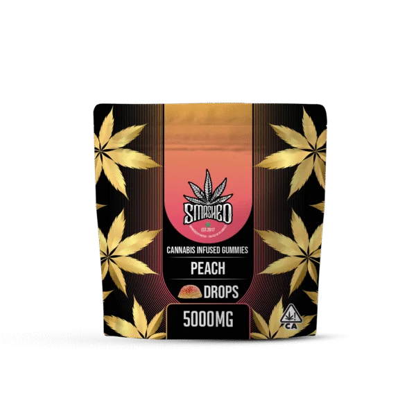 Peach Drops Cannabis Infused Gummies 20pk 5000mg THC (Smashed)