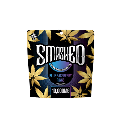 Blue Raspberry Rings Cannabis Infused Gummies 20pk 10000mg THC (Smashed)