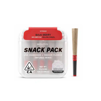 Baja Berry × Yellow Diesel Live Diamond Infused Mini Pre Rolls 5pk (2.5g) (Boutiq)